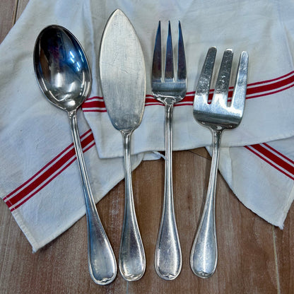 Antique French Hallmarked Silver Fish Serving Set – Set of 4