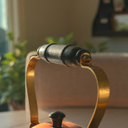 Vintage copper tea kettle with wooden handle