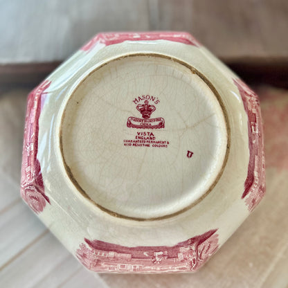 Mason’s “Vista” Ironstone Bowl – Red Transferware (c. 1890-1910)