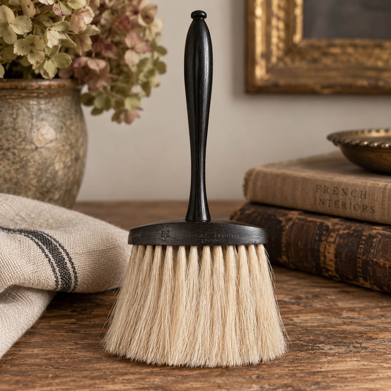 Vintage French Ebony Clothes Brush