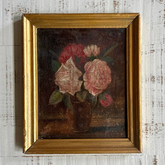 Antique rose study oil on paper