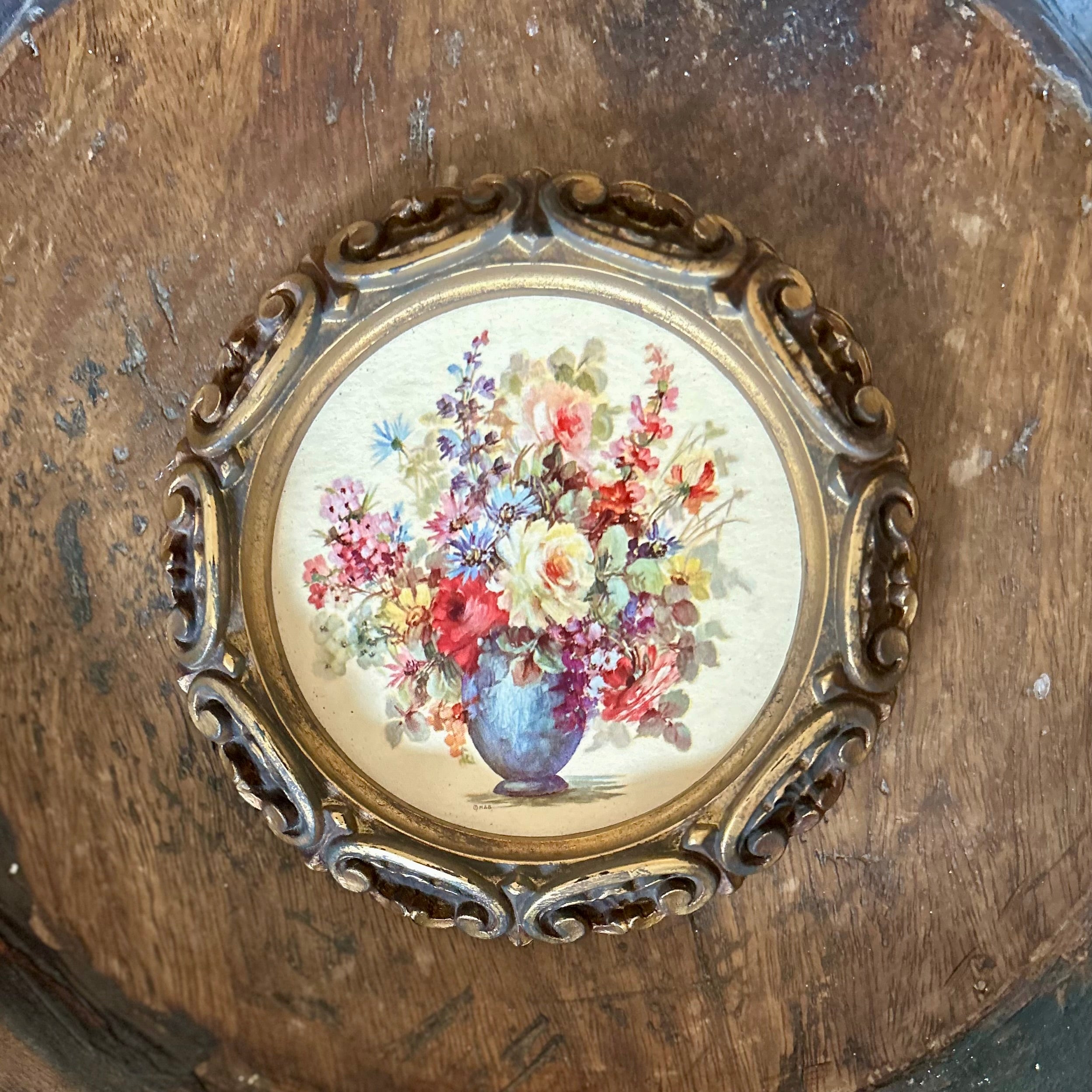 Petite Floral Bouquet in Gilded Frame