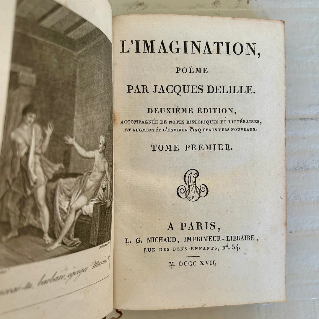 Antique French Book — L’Imagination (1817) by Jacques Delille, Collège Royal Prize Edition