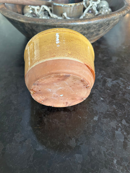 Vintage French ochre stoneware pot