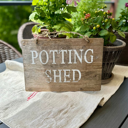 Vintage “potting shed” wooden sign