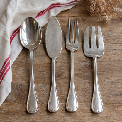 Antique French Hallmarked Silver Fish Serving Set – Set of 4