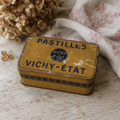 Antique French Vichy-État Pastilles Advertising Tin | c. 1920–1930