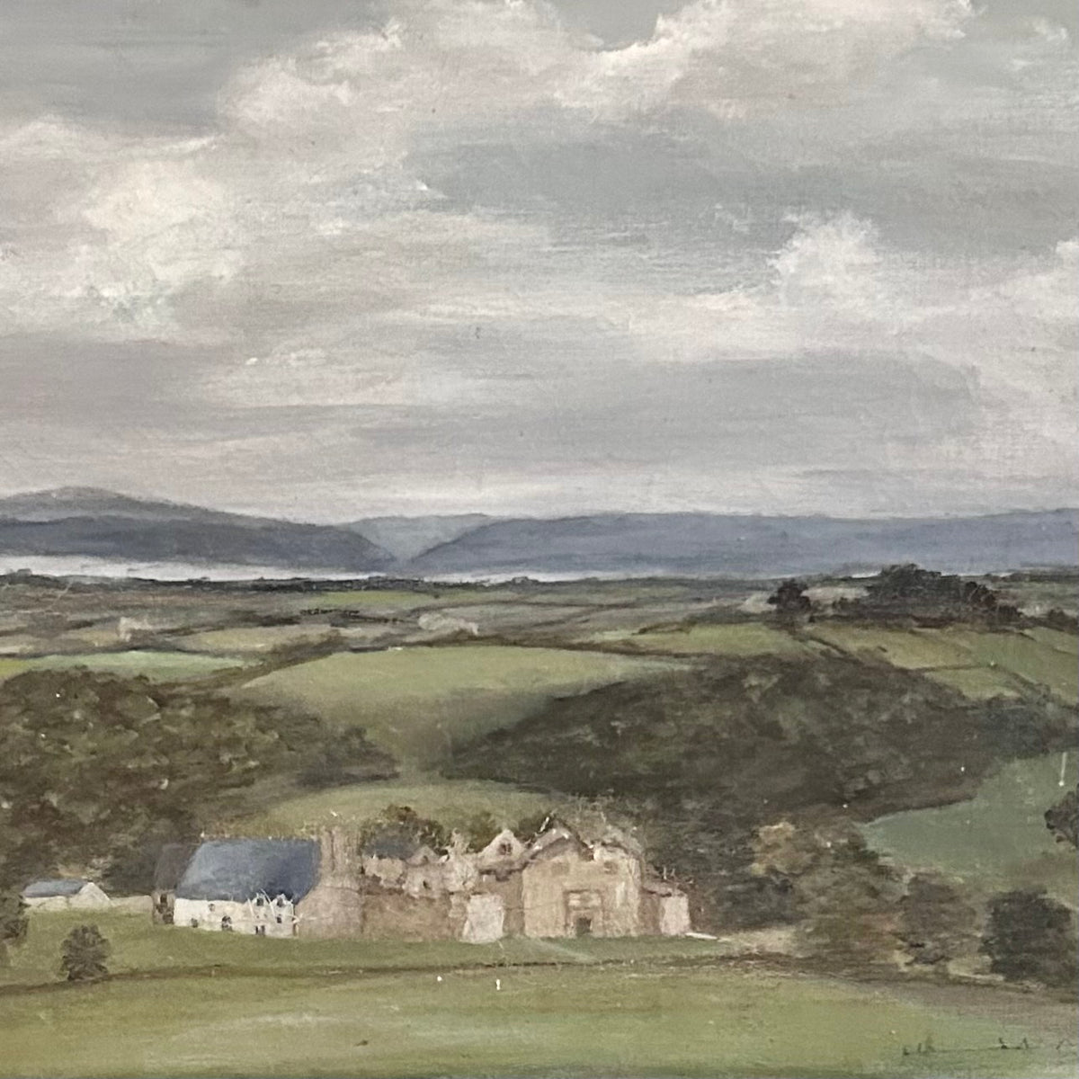 Vintage European Countryside Landscape on Canvas