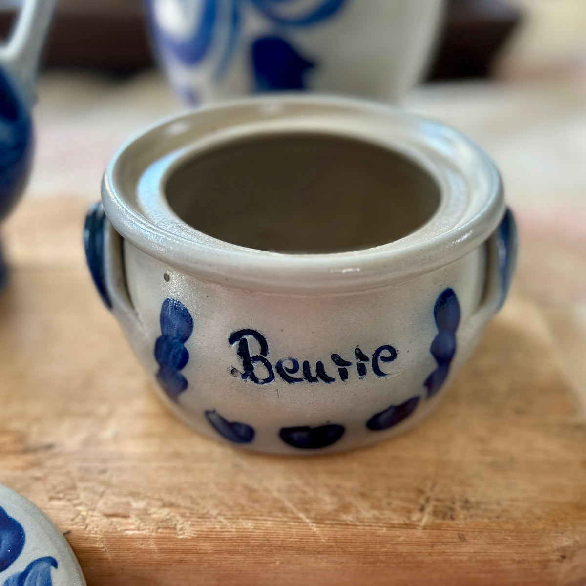 Vintage Alsace Stoneware “Beurre” Pot