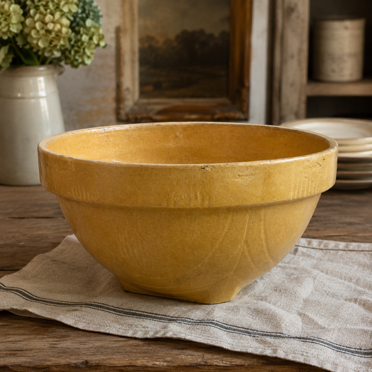 Large Vintage Yellowware Mixing Bowl – 11”