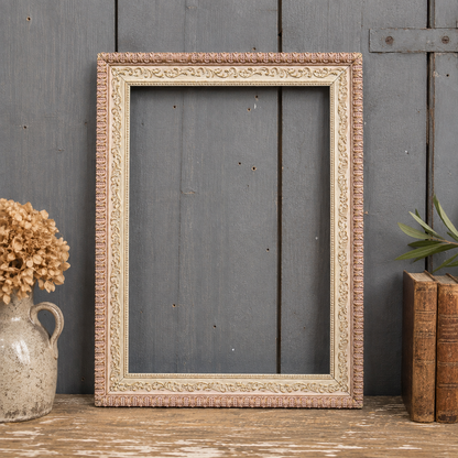Vintage Ornate Gilt & Blush Frame