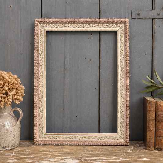 Vintage Ornate Gilt & Blush Frame