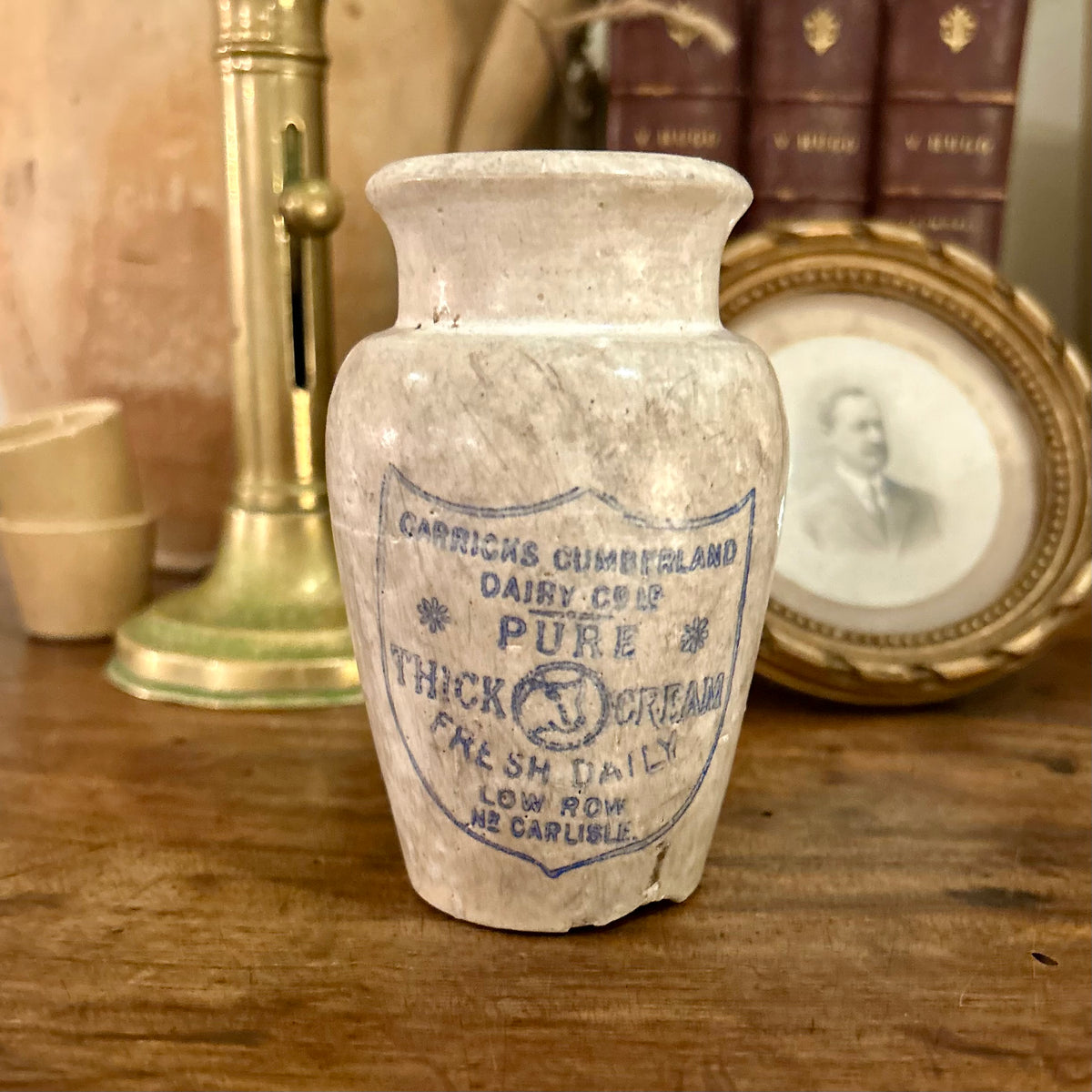 Carricks Cumberland Dairy Co. Cream Pot – Carlisle, England (c.1900)