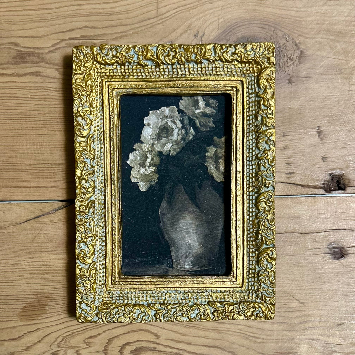 Set of Three Floral Still Life Prints in Ornate gilt frames