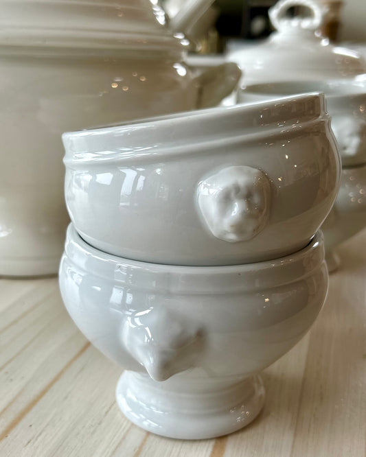 Set of Four French Lion-Head Soup Bowls
Mid to Late 20th Century | France