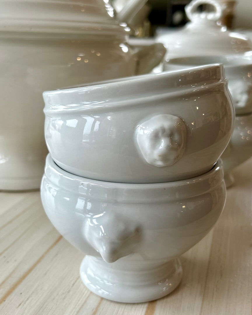 Set of Four French Lion-Head Soup Bowls
Mid to Late 20th Century | France