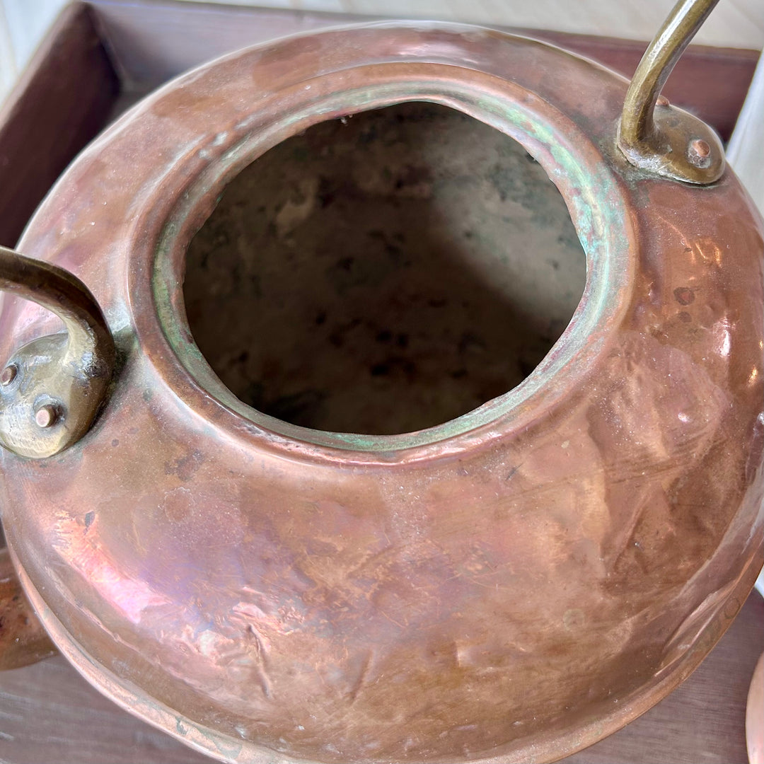 Victorian English Copper Tea Kettle
By Maurice Cohn & Co., London
c. 1890