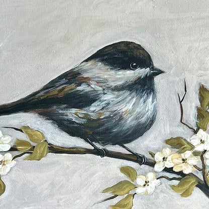 Songbird on Blossom Branch — Original Painting by Sarah Fehr