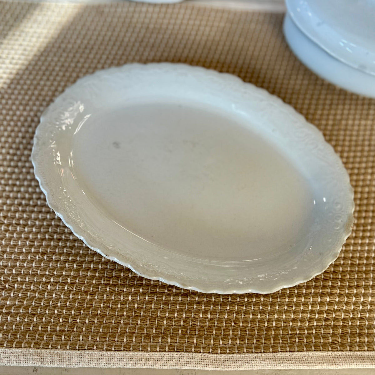 Antique W. Adams & Sons Ironstone Oval Platter                circa 1900-1930