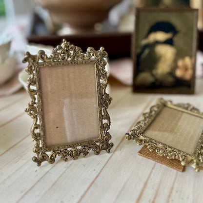 Small Vintage Italian Brass Frame