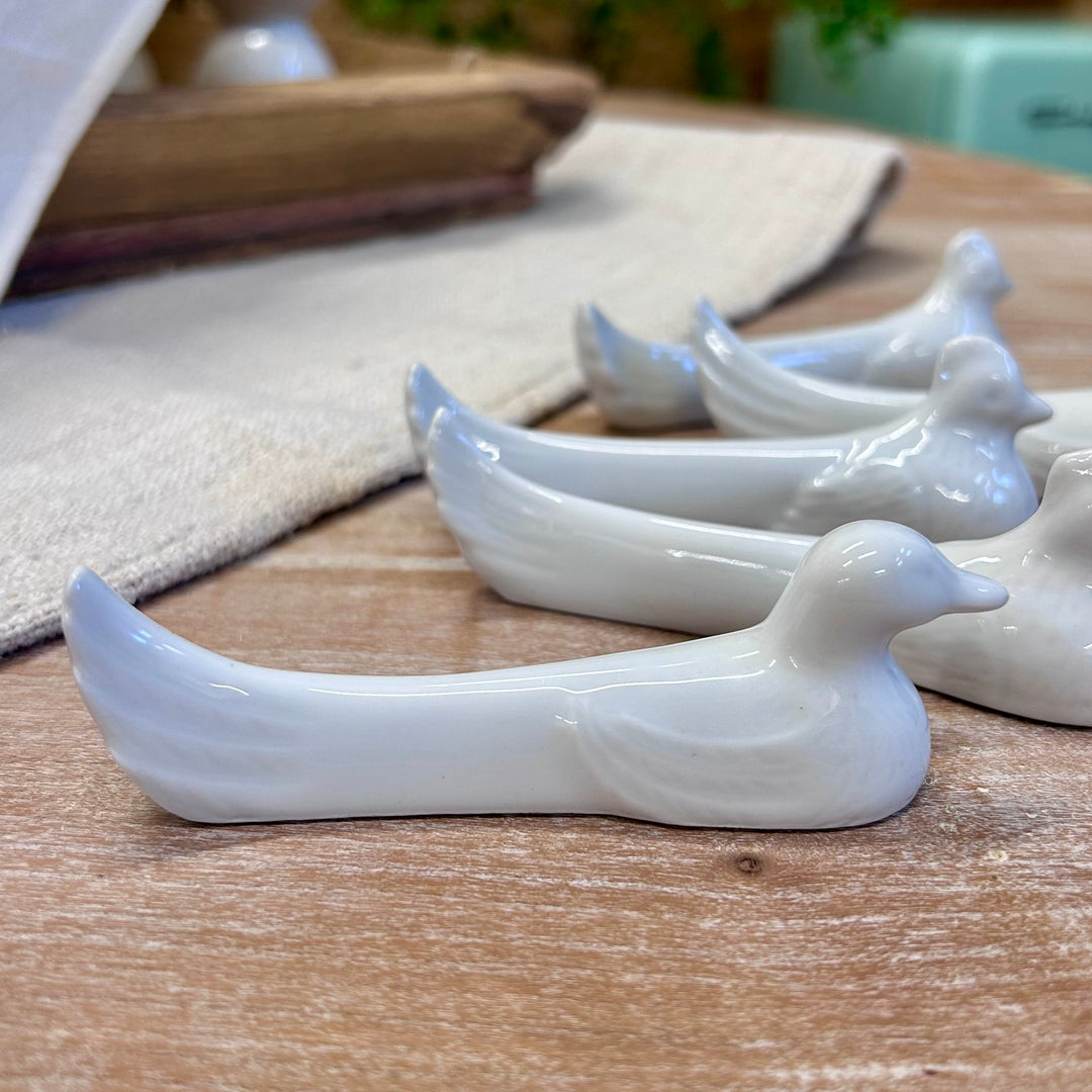 Vintage French Pillivuyt Porcelain Bird Knife Rests