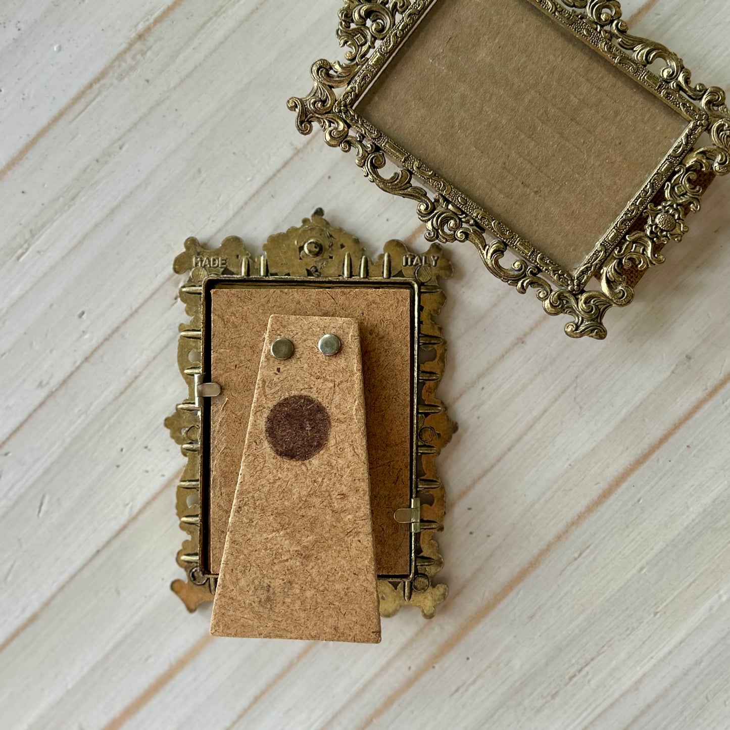 Small Vintage Italian Brass Frame