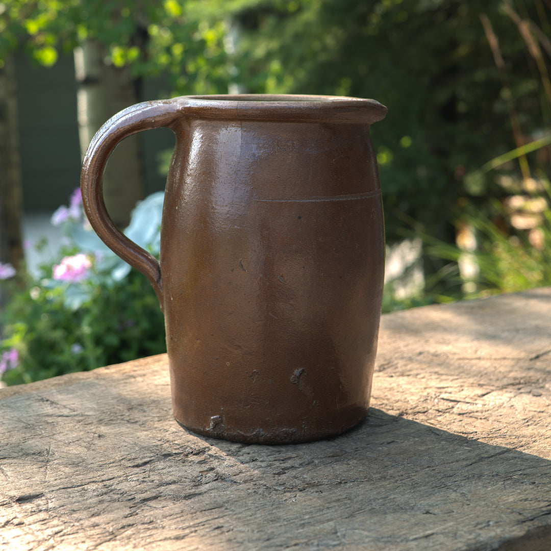 Antique French stoneware pitcher