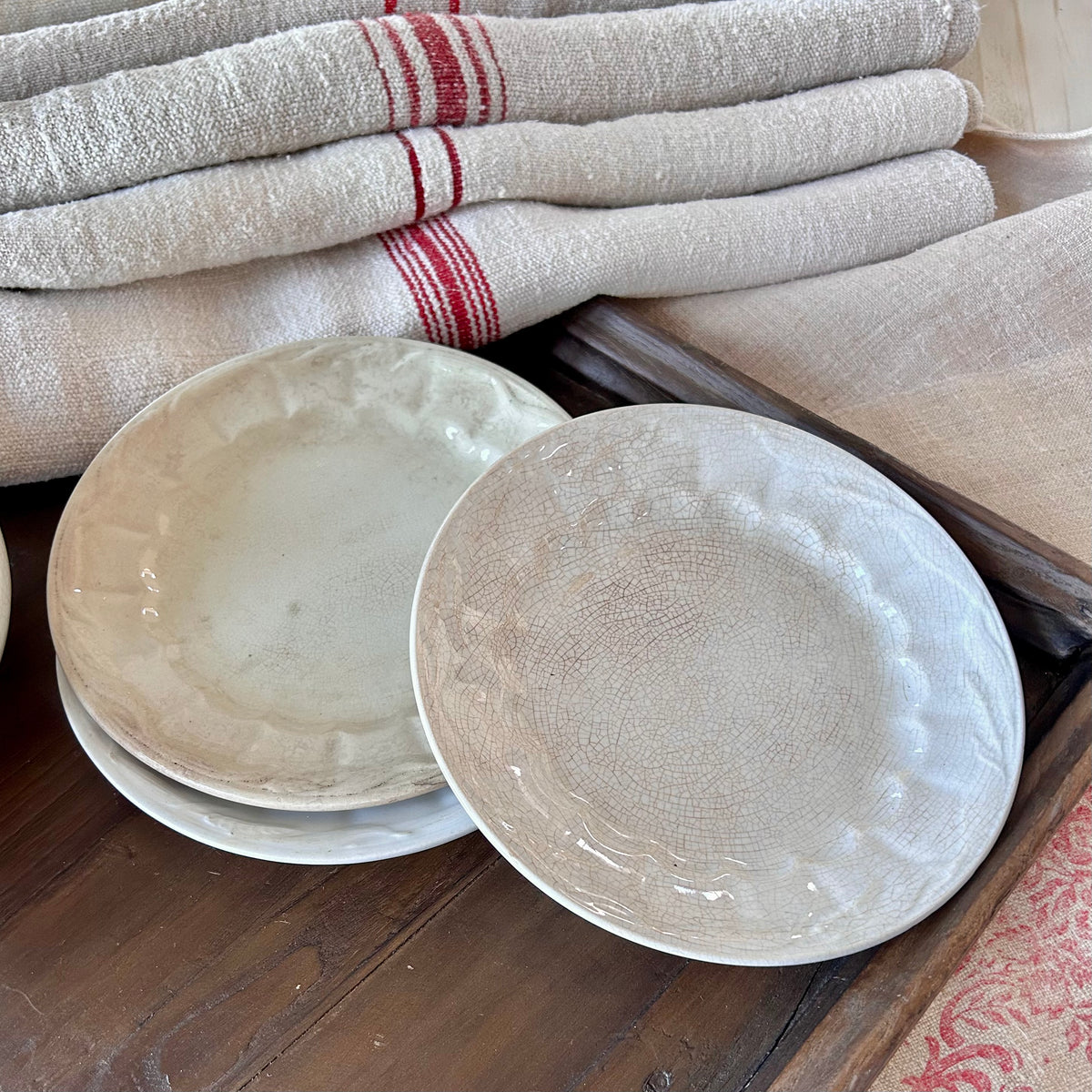 Set of 3 Antique ironston Plates mid-19th century