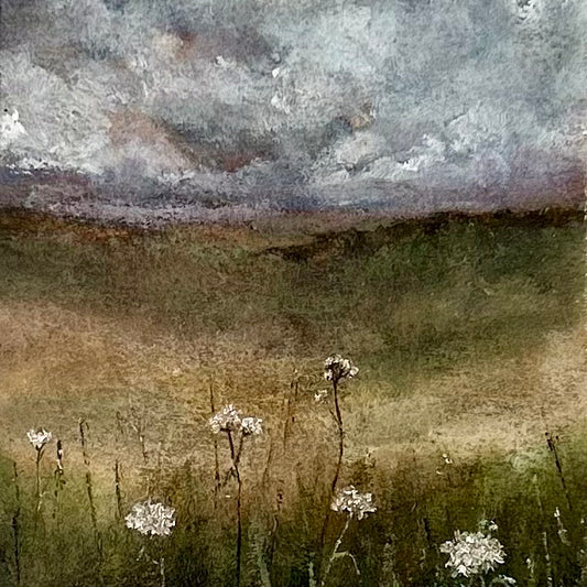 French country meadow - acrylic on paper