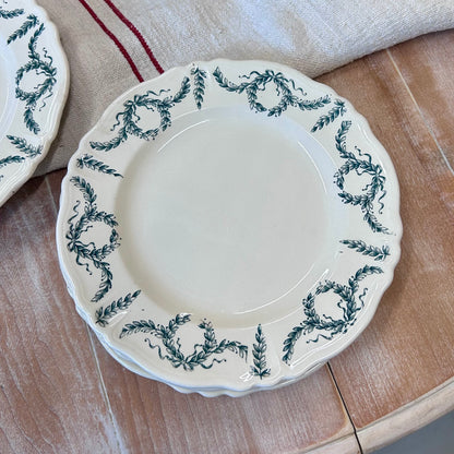 Set of 6 Vintage French Longchamp “Villey” Transferware Plates