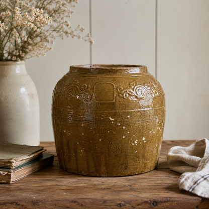 Antique European Glazed Stoneware Storage Jar
Circa 1880–1910