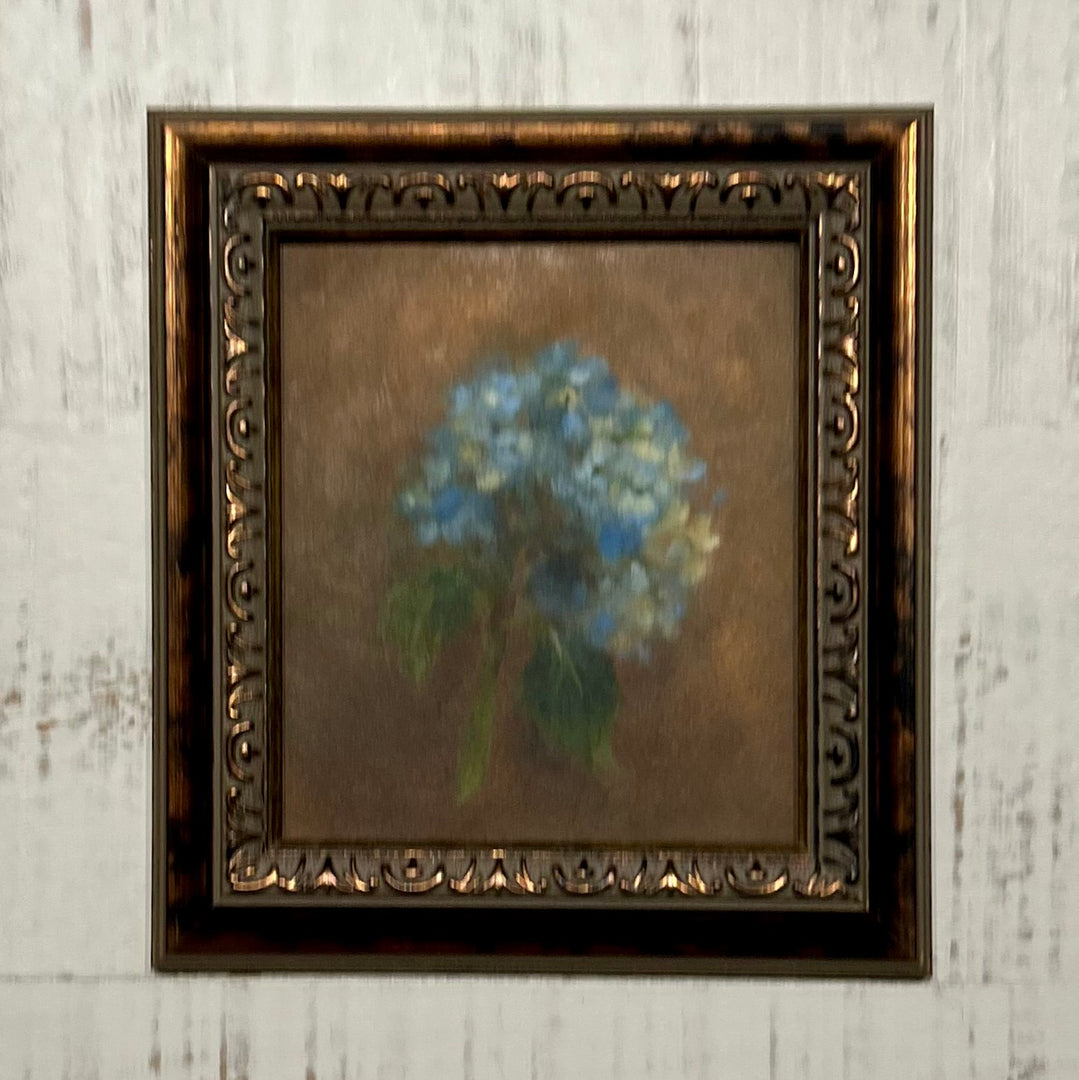 Blue Hydrangea Bloom- original oil on paper by Alicia Cook