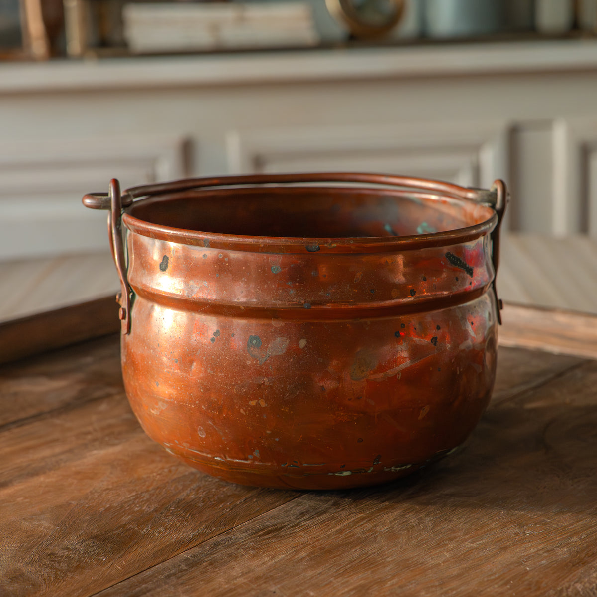 Antique French Copper Cauldron