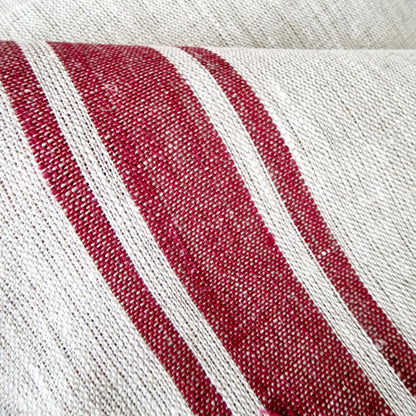 Heavy weight linen fabric - red stripes