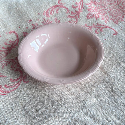 Pair of Vintage Pink Ironstone Bowls (Mismatched, Made in England)