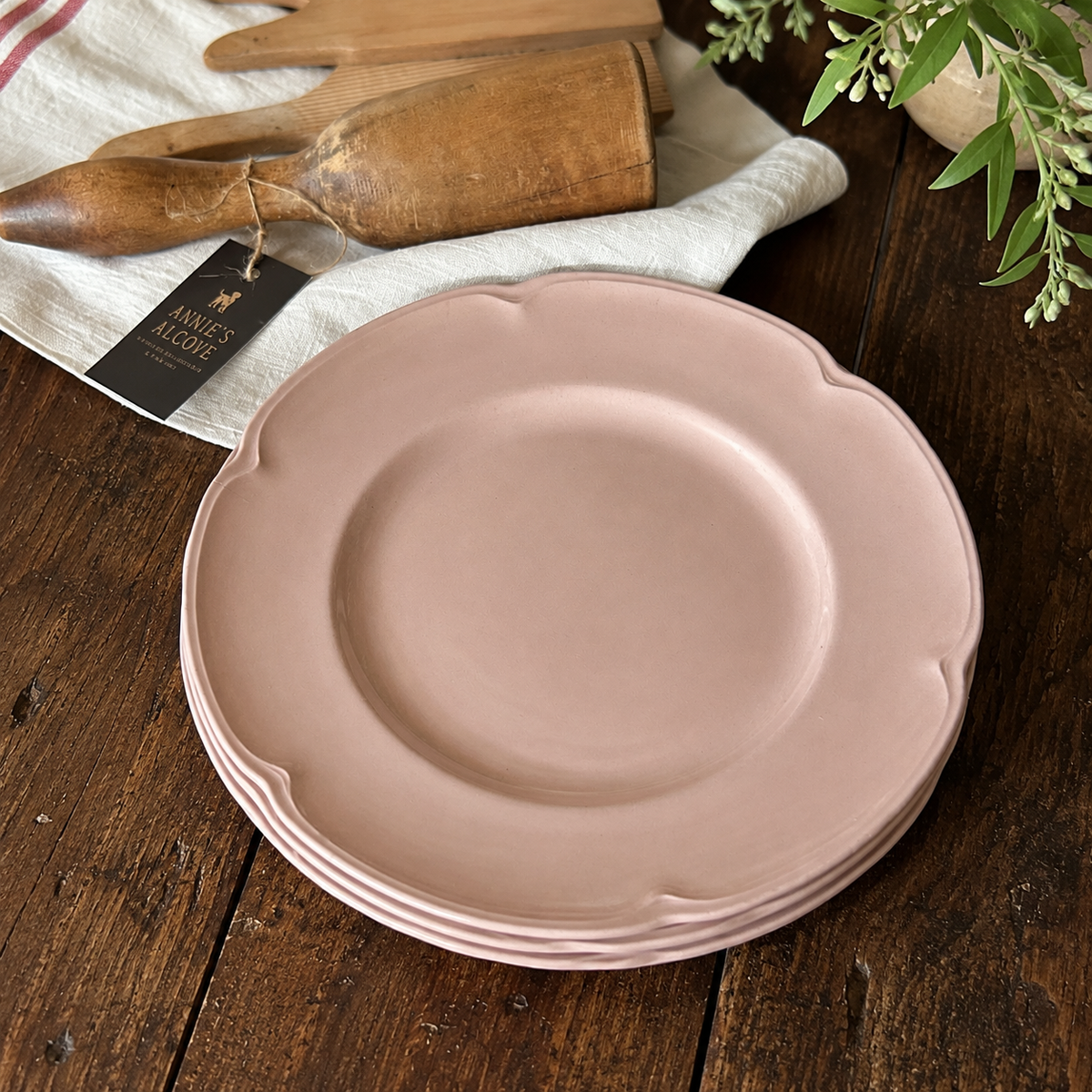 Johnson Bros. “Rosedawn” Pink Ironstone dinner plates set of 3