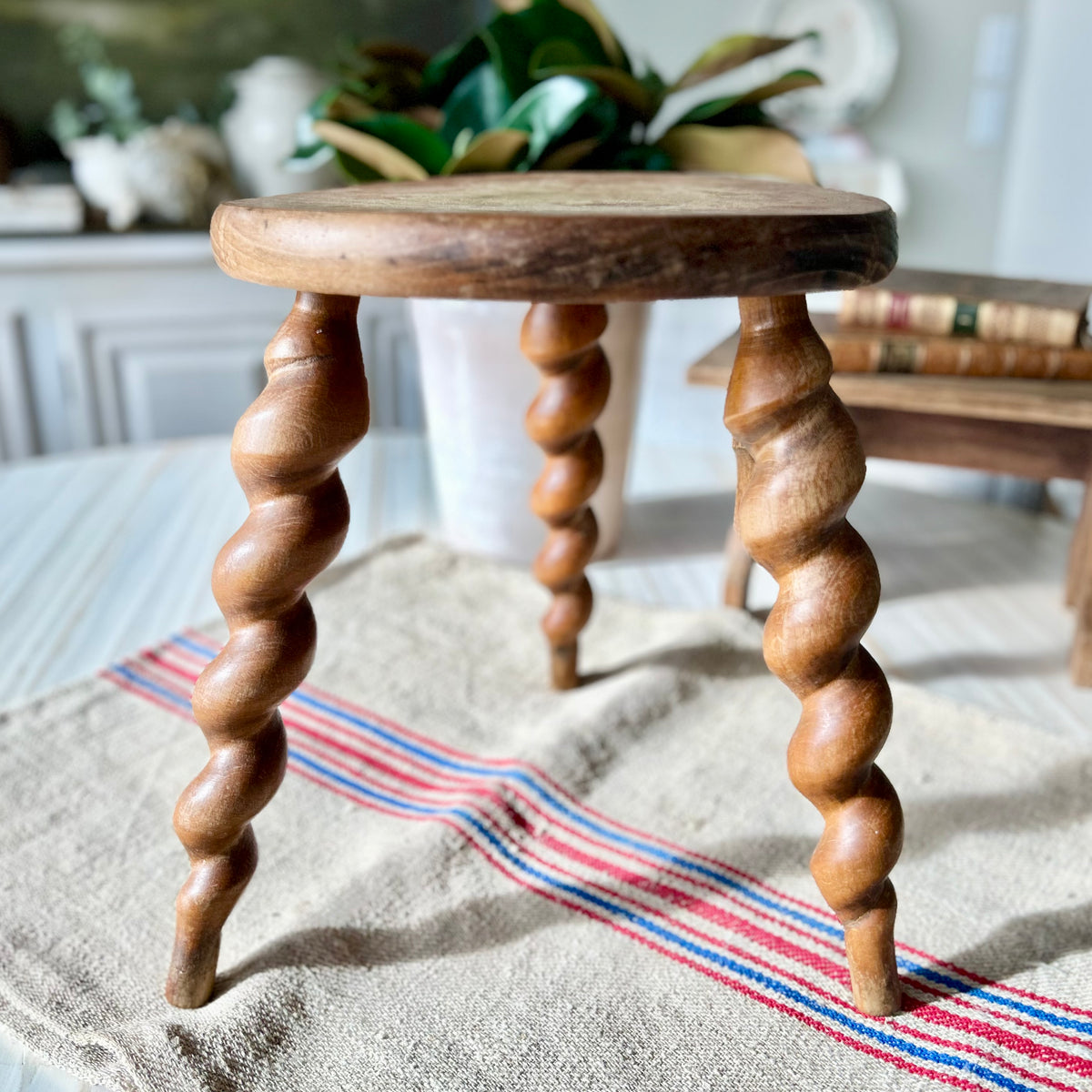 Antique Barley Twist Milking Stool