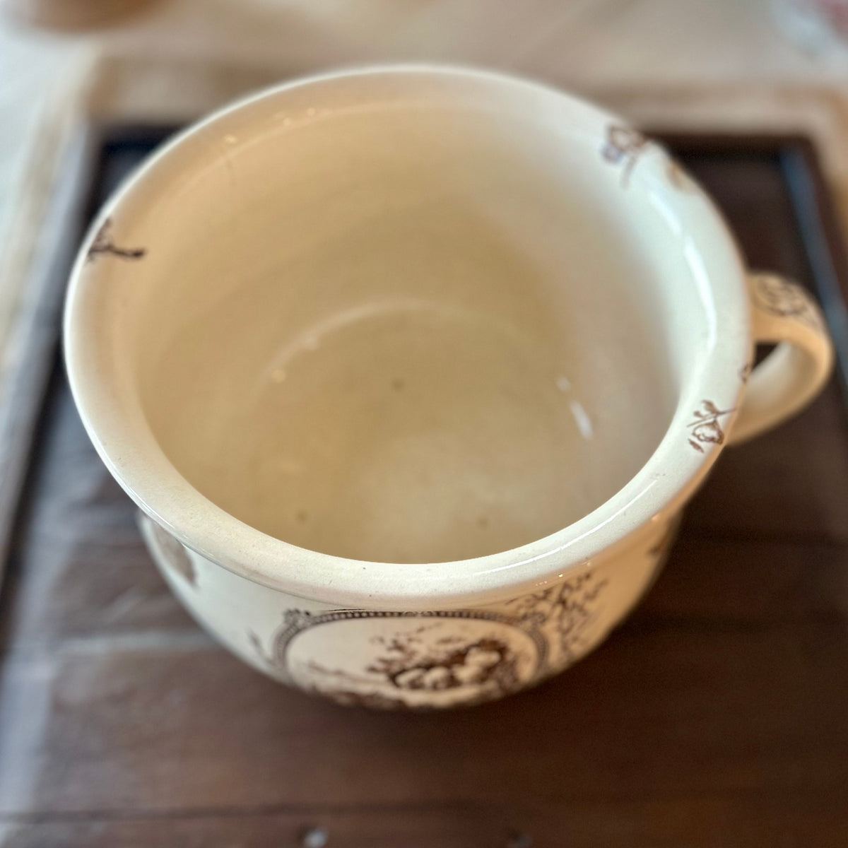 Antique Victorian Transferware Chamber Pot
England, Circa 1860-1890