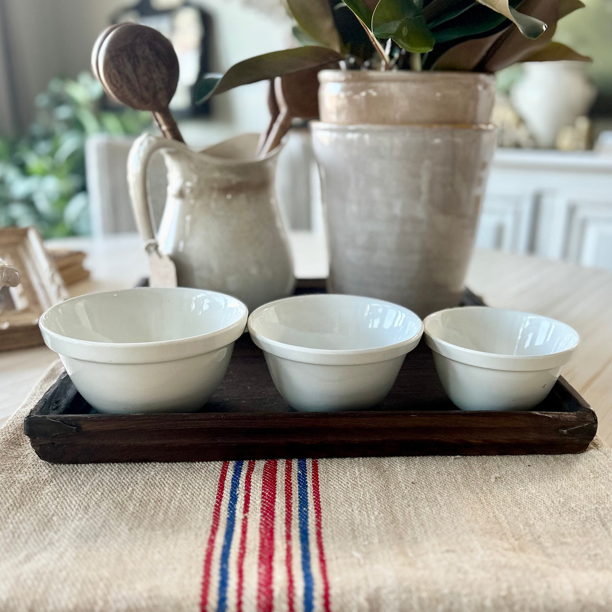 Vintage W.M. Adams Ironstone Pudding Bowls – Set of 3