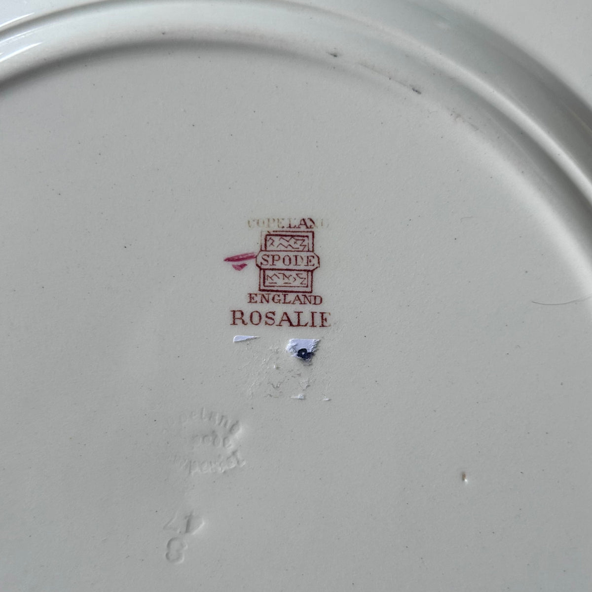 Pair of Vintage Copeland Spode “Rosalie” English Dinner Plates – 10.5”