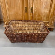 Antique French Gathering Basket with Wooden Handles