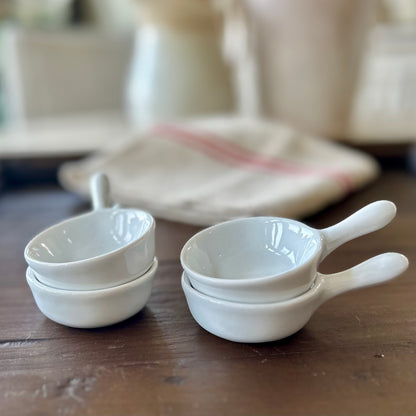 Vintage Ironstone Condiment Scoops (Set of 4)
