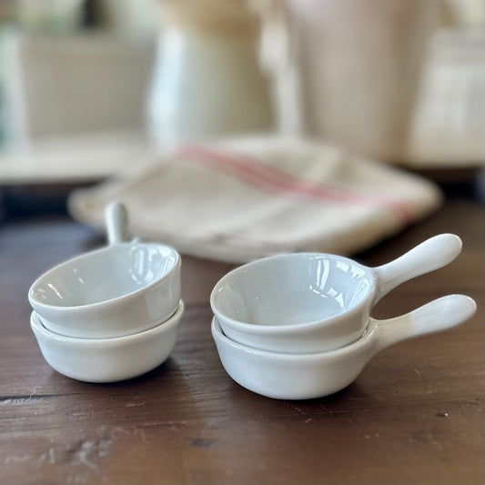 Vintage Ironstone Condiment Scoops (Set of 4)