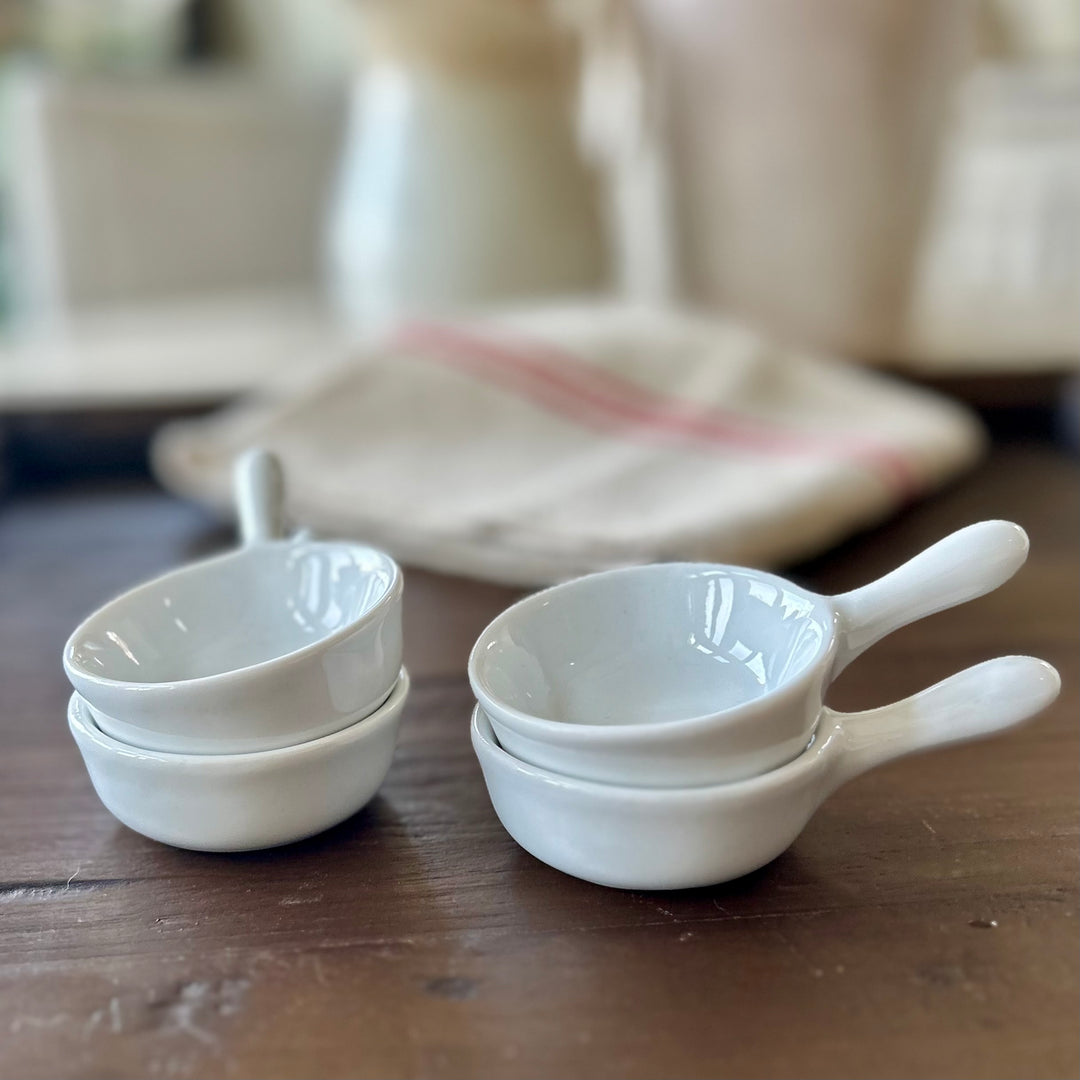 Vintage Ironstone Condiment Scoops (Set of 4)