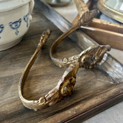 Antique French Gilt Brass Wall Hook — Pair