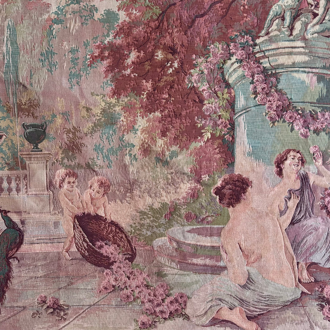 Vintage Italian Mounted Tapestry Panel