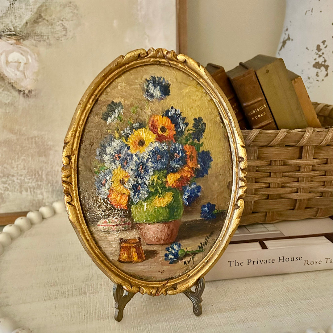 Bouquet de Bleu et - oil on board