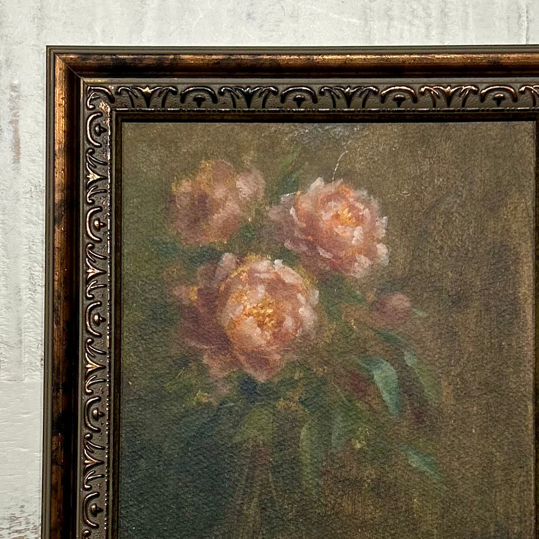 Plum Peony- original oil on paper by Alicia Cook
