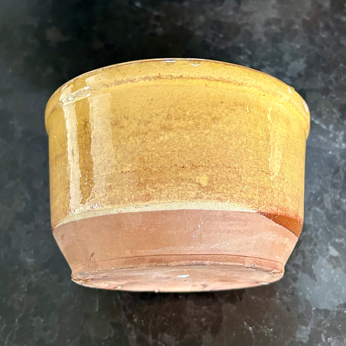 Vintage French ochre stoneware pot