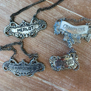 Vintage Silver Plate Wine & Spirits Bottle Labels